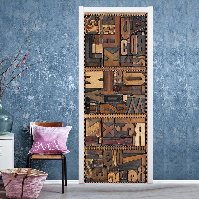 Spray Pattern DIY Door Wall Stickers Home Decor Living Room Children Room Porch Removable Waterproof Self-adhesive Wall Paster