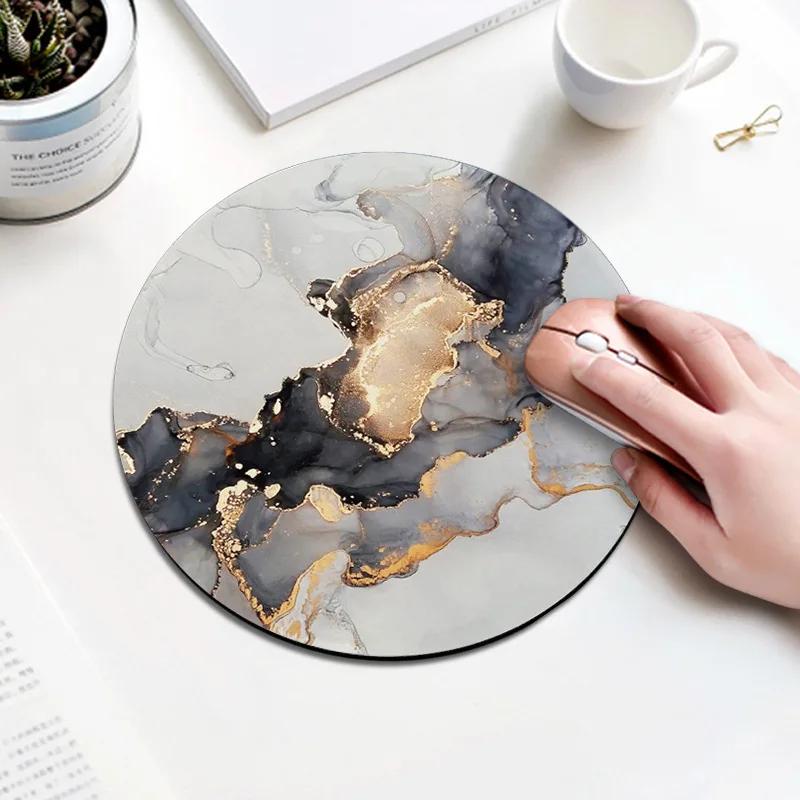 High-quality Marble Multi-pattern Round Mouse Pad Non-slip Cute Rubber Creative Office Desk Mat Gaming Mat with Printed Patterns