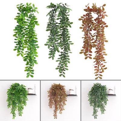 Künstliche Hängepflanze, künstliche Efeuranke, Wandkorb-Dekoration für drinnen und draußen