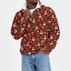 Herren Weihnachts-Print Flanell-Sweatshirt mit Stehkragen für die Feiertage