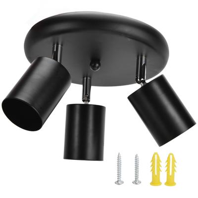 Soporte para foco de techo GU10 con base giratoria de 3 cabezales para dormitorio, comedor, tiendas