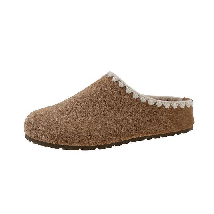 Boken slippers women's outerwear 2025 new autumn super fire retro versatile lazy one pedal lace bag head half drag