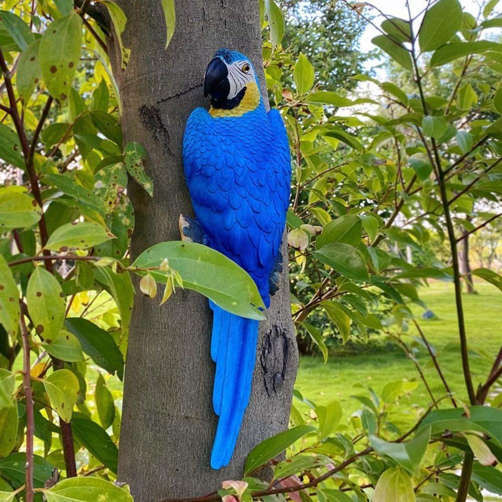 

Wall Mounted Parrot Statue Resin Bird Figurines DIY Garden Sculptures Courtyard