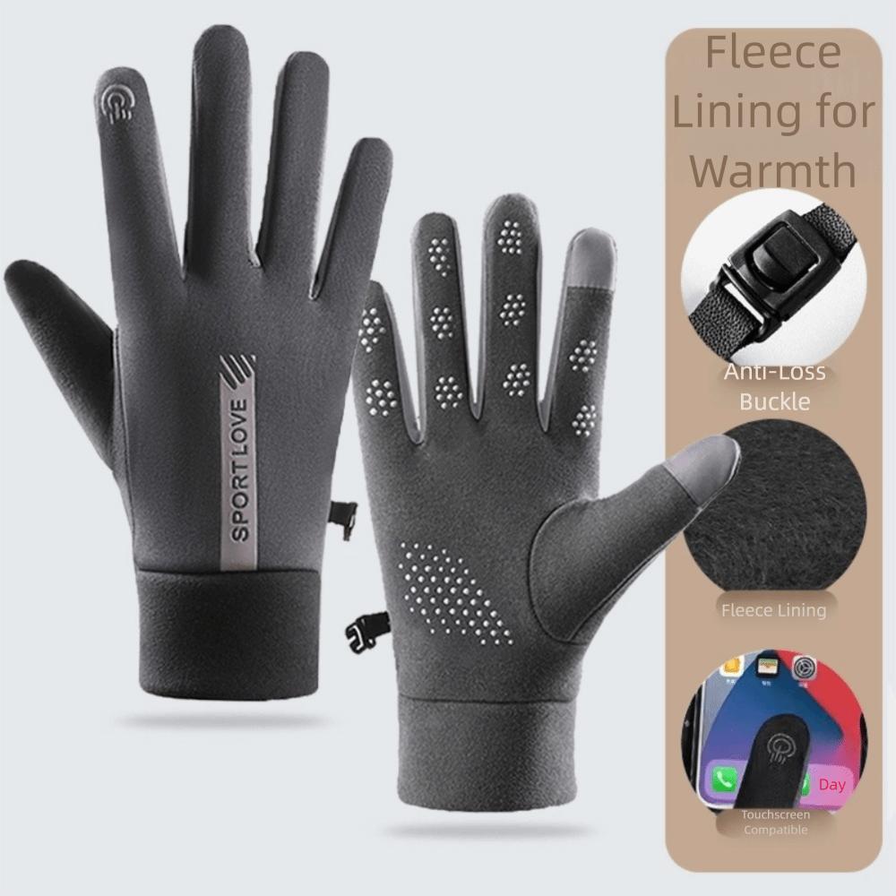 Plush Ski Gloves Windproof Cycling Mittens Unisex Touch Screen Gloves  Outdoor