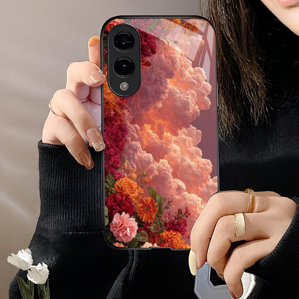 Cloud Sea Exquisite Luxury PhoneCase Glass PhoneCase for Samsung Galaxy S26 S25 S24 S23 S22 S21 FE,Ultra,Plus Dropresistant