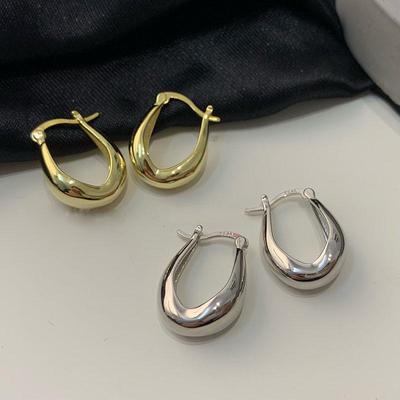 S925 Silber Nadel Ohrringe: Einfache, kalte Ohrschnallen im europäischen und amerikanischen Stil für Damen