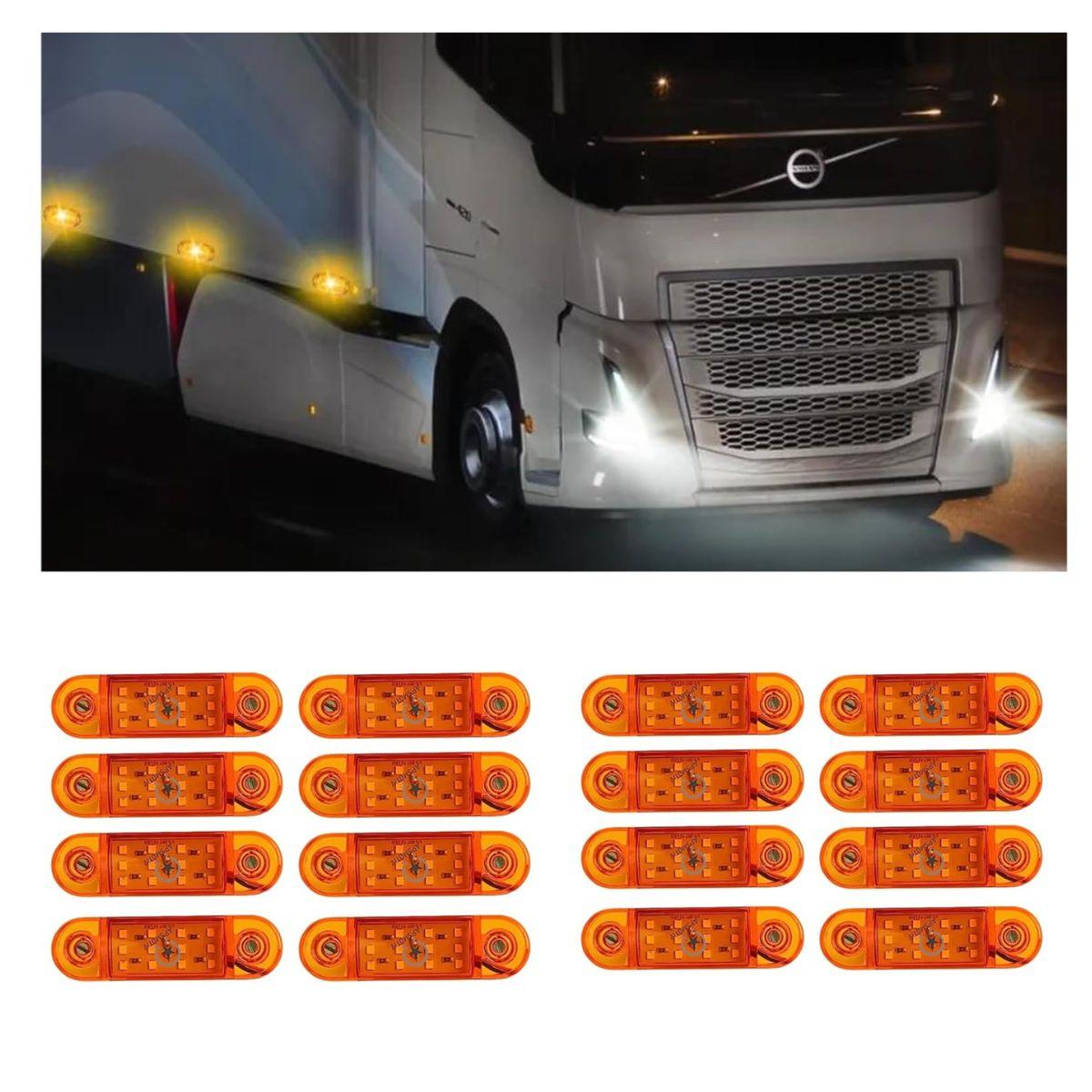 

18-Pack LED Marker Lights Amber 12V Waterproof Trailer Side Marker Clearance Lights for Truck RV Boat Universal Fit бурштин
