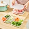 Japanese-Style Four-Grid Packing Box, Refrigerator Frozen Fresh-Keeping Box, Onion, Ginger, Garlic, Transparent Storage Box With Lid