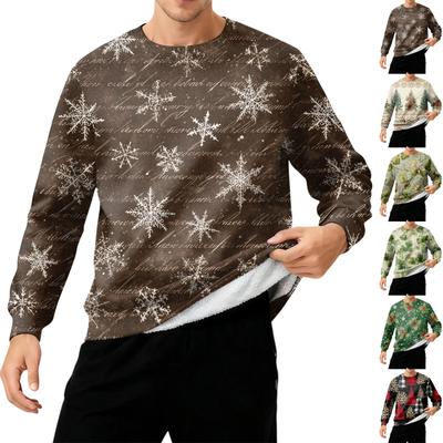 Herren Rundhals Fleecegefüttert Dick Warm Sweatshirt