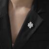 Dawapara Vintage Endless Knot Symbol Brooches Good Luck Chinese Knot Brooch Lapel Pin Stainless Steel Accessories