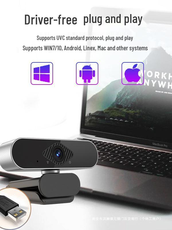 HD Webcam for Online Classes, Exams, Streaming, & Photography - Compatible with Home Desktops & Laptops