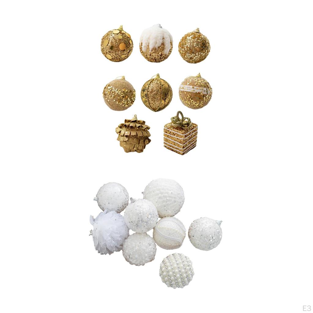 8 Piece Christmas Tree Ornaments Set, Shatterproof Accessories, Decoration for Home