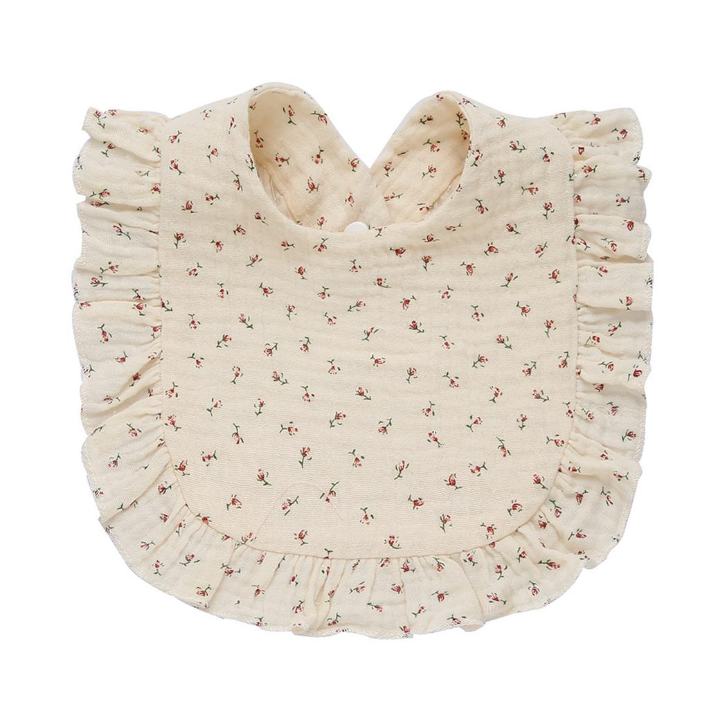 Floral Feeding Bib Burp Cloth Bib for Baby Boy Girl Gender Neutral Cotton Handkerchief Teether Drooling Bib for Newborn