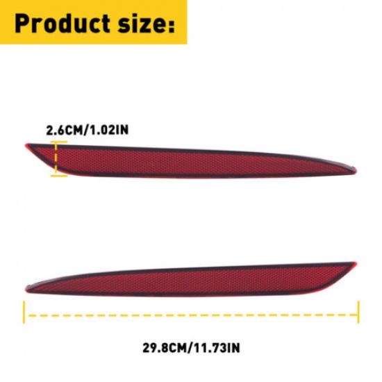 Pair Rear Reflector Bumper Reflex Light Lamp LH & RH For 2017- Tesla Model 3