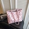 Large Capacity Printed Faux Leather Tote Bag for Women Fashionable Street Style Shoulder Purse
