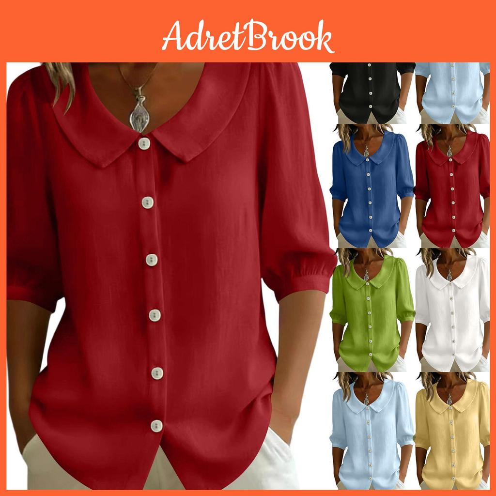 Boho Women For Tops Button Down Blouses For Women Uk Short Sleeve Tops Women Ladies Tops Womens Clothing