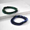 Vnox 3pcs Natural Stone Beaded Bracelets for Men Boys,  5mm Wide Beeds Elastic Stacked Bracelet Set, Trendy Jewelry Gift for Him