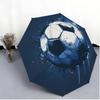 1pc Blues Football Splash Moment Portable Household Essential Folding Umbrella, Durable Iron Frame Structure, Iron Rod Design,