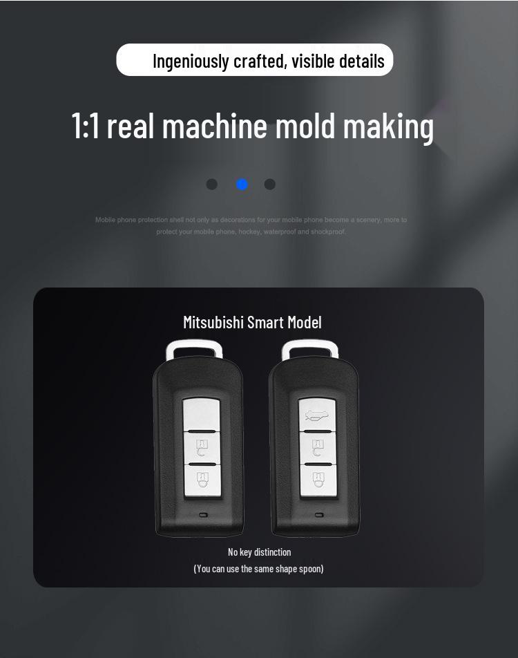 Mitsubishi Outlander, ASX, Pajero Key Case: Durable Metal Shell with Secure Buckle.