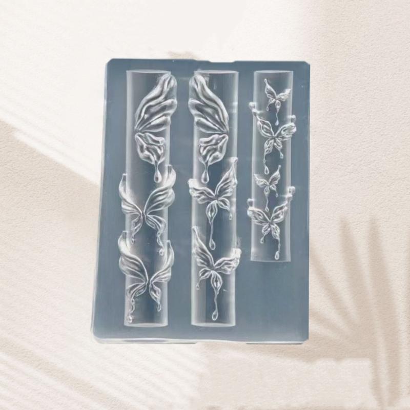 3D silikonová forma na nehty Křídla Pírka Motýlí Šablony na nehty Pro ženy DIY Dekorace nehtového umění Stampingové desky Manikúrní nástroje
