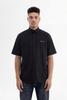 Men's Oversized Shirt with Print and 'Machinist' Embroidery – Black S