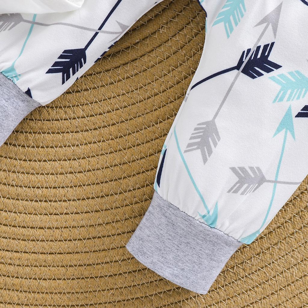 Chlapeček "Little Brother" Potisk bavlněného body s dlouhým rukávem, kalhotami a čepicí