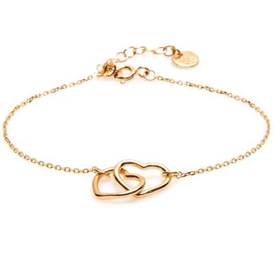 [N2836] - Pulseira 'Love' banhada a ouro - 12x12 mm