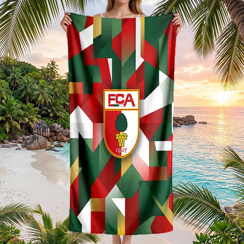 FC Augsburg FC print Quick Dry Beach Towel Microfiber Absorbent Portable Travel Swimming Towel