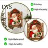 Self Adhesive Glass Stickers 3D Santa Claus Christmas Wall Sticker, Vintage Through Wooden Window Decal, Seasonal Home Decorations Removable Peel And