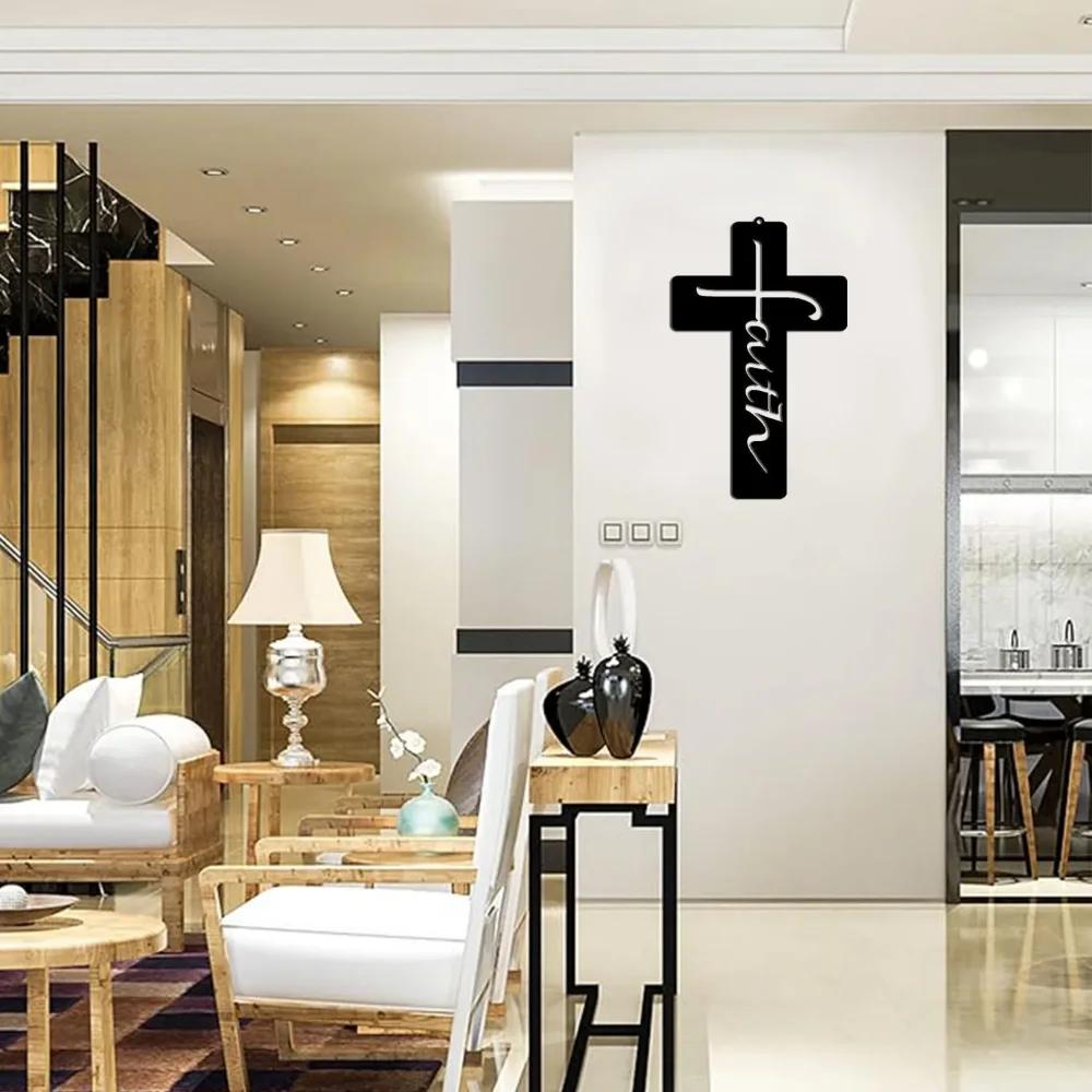 1 Stück Eisenkunst Glaubenskreuz Wandkunst Geeignete Dekoration für jeden Raum Metall Wandkunst Heimdekor Wanddekoration Kunstwand