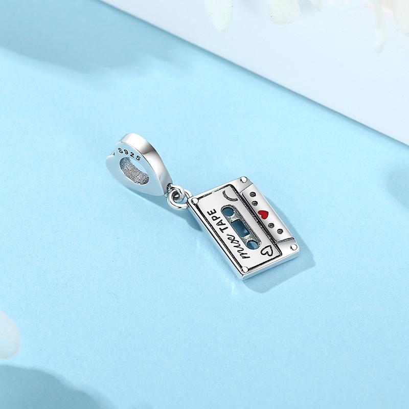 Original 925 Sterling copper Charm Bead Love Music Note Piano Pendant Charms Fit Brand Bracelets Necklaces Women Diy Zircon