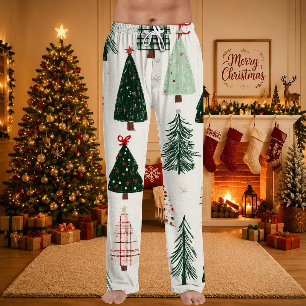 Men's Christmas Printed Pajama Pants for Sleep and Casual Wear