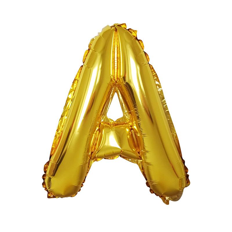 50pcs Letter Balloon Aluminum Foil 50 Cm Bright Gold Silver Aluminum Film Letter Balloon