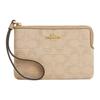 16 Hardware Detachable Wrist Strap Coated Canvas And Leather Clutch Women Clutch Natural CAQ57-IMLG6