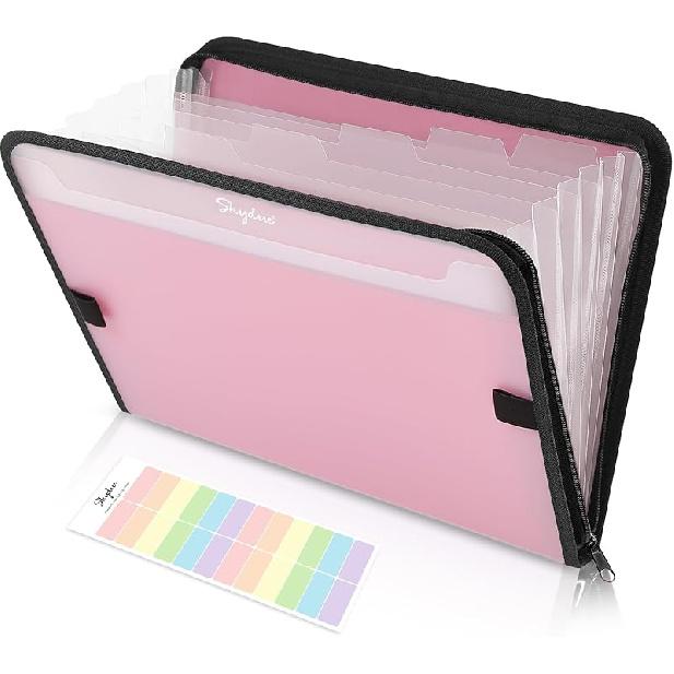 Document Organizer, Accordion Folder with Front Pocket, 7 Pocket Expanding File Folder, Letter Size, Important Document Folder with Double Zipper,