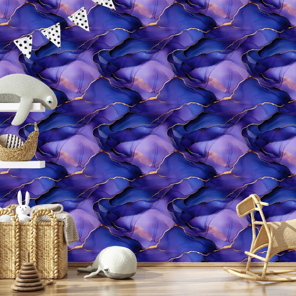Ink blue wallpaper with purple background for living room and bedroom 50x1000