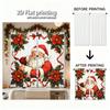 Piece Set High Definition Digital Printed Curtainschristmassantaredhollyflowersribbonhome Decoration Style Curtains Made Of Polyester