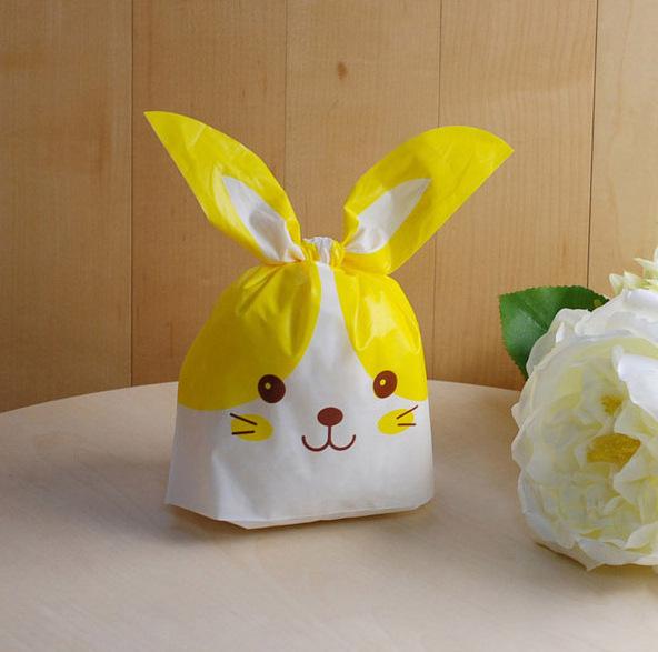 Cartoon Bunny Ears Candy Snack Bag for Kids - Children's Day Gift, Snowflake Crisp Cookies, Small Snacks, Baking Packaging