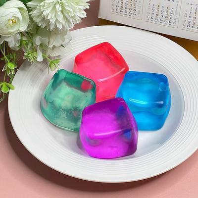 Yousheng 1/2/4Pcs Shapeable Coconut Oil Squeeze Ball Stress Relief Clear Ice Cube Toy Slow Rising Focus Aid Anti-anxiety Sensory Toy