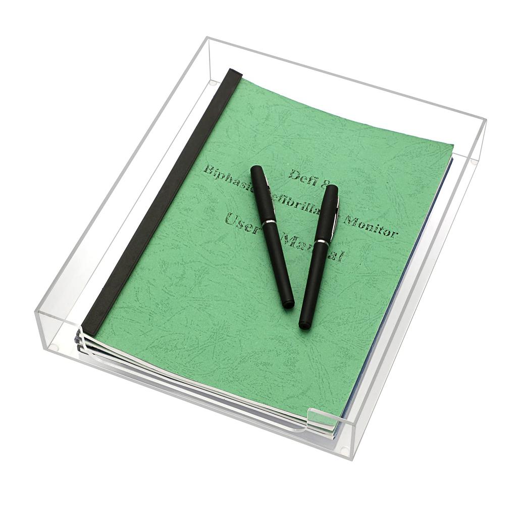 Sumnacon File Tray, Document Tray, Desk Tray, Letter Organizer, Clear Acrylic, Set of 1