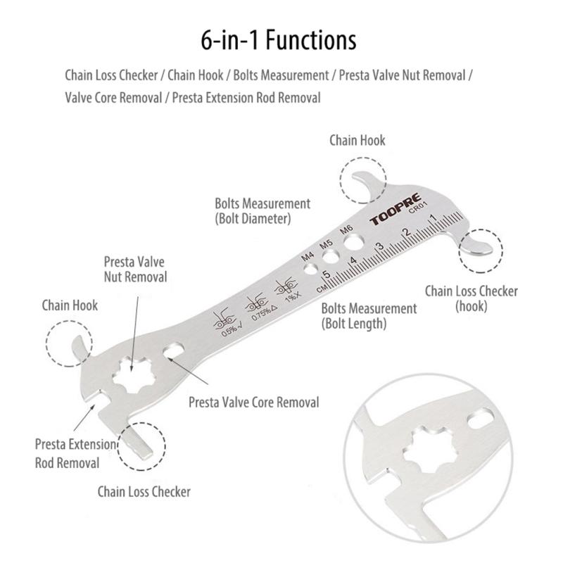 Bicycle Chains Gauge 304 Stainless Steel Chain Wear Indicator Gauge Caliper Detection Tool Cycling