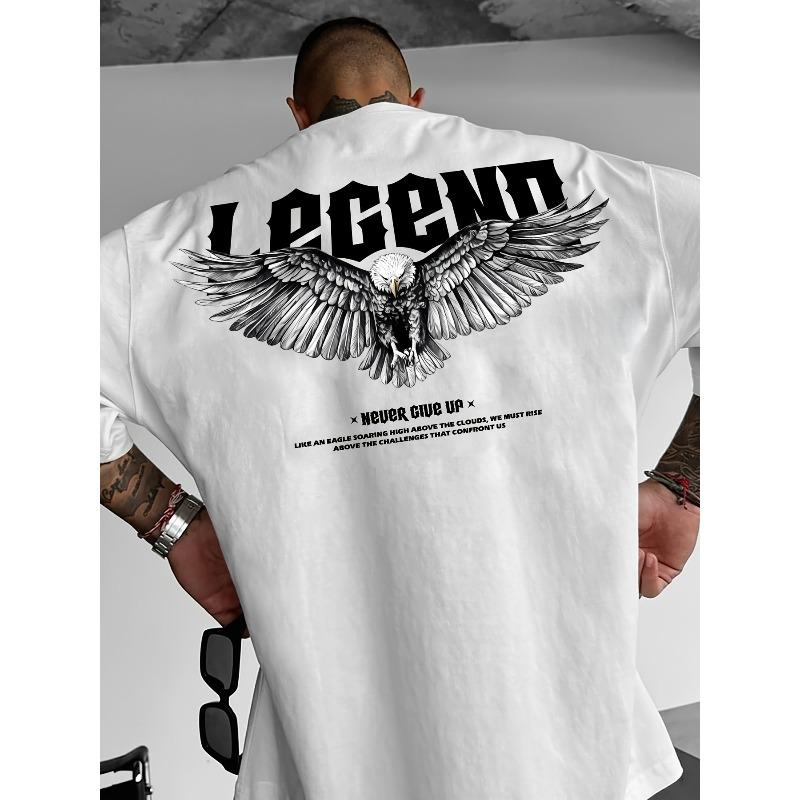 European Sizes Men'S Graphic T-Shirt |  Motivational Print with Winged Design | Casual Summer Crew Neck Tee with Slight Stretch Fabric