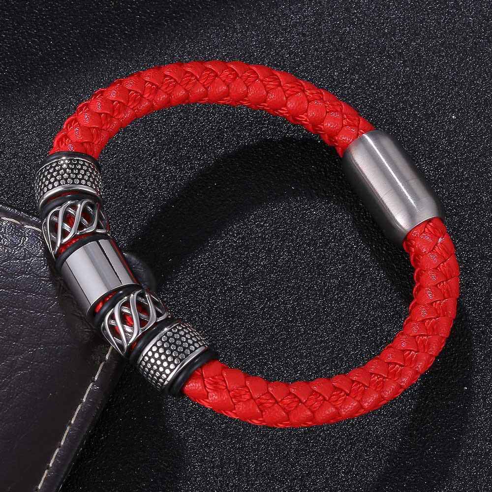 European Retro Woven Leather Bracelet - New Punk Style, 4 Colors Available
