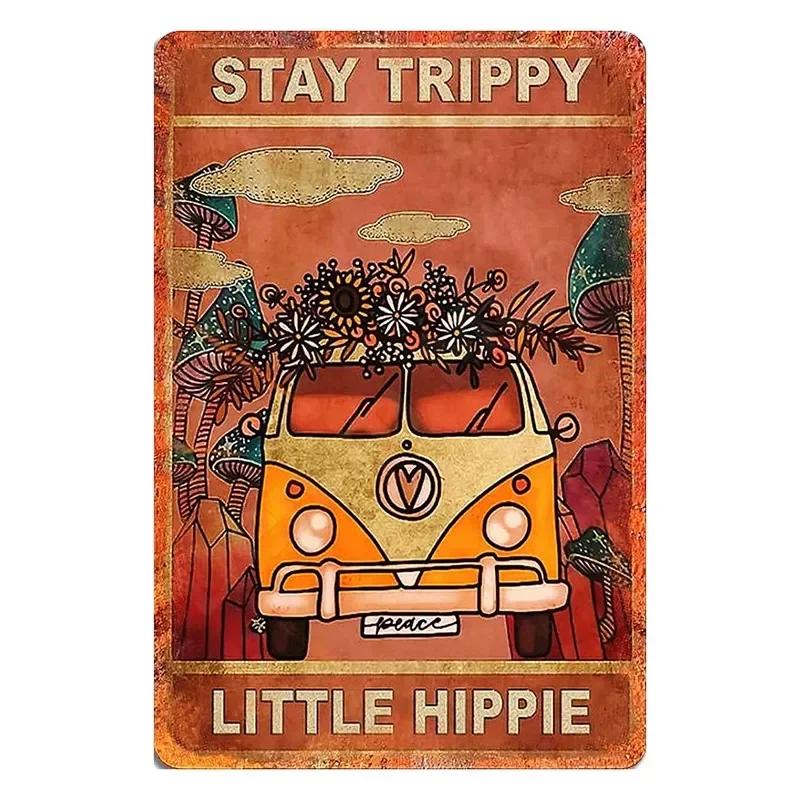 Bądź łaskawy dla swojego umysłu Retro Blaszane Znaki Inspirujące Cytaty Sztuka Ścienna Znak Muza Vintage Wystrój Domu Pokoju Ogrodu Hipisowska Dziewczyna Plakat