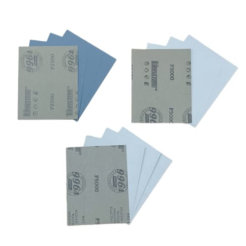 Mini Sandpaper Set, 4 Sheets Each of 2500, 3000, and 5000 Grit, Total 12 Pieces, Amazon Exclusive Brand, Waterproof Sandpaper, Sandpaper for Polishing