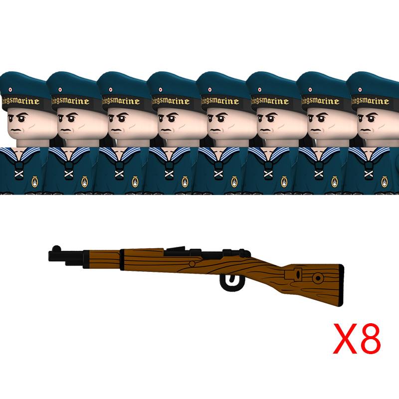 WW2 Military Navy Series Soldier Figures Building Blocks Navy Warrior Bricks Toys Gifts