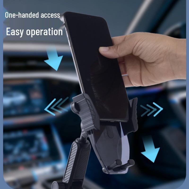 Adjustable Car Cup Holder with Phone Mount & Navigation Bracket