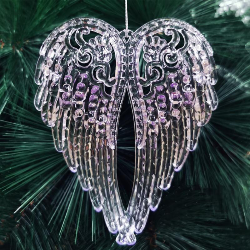 6pcs/10pcs Christmas Transparent Crystal Pendant Snowflake Candy Canes Christmas Tree DIY Decorations Atmosphere Ornaments