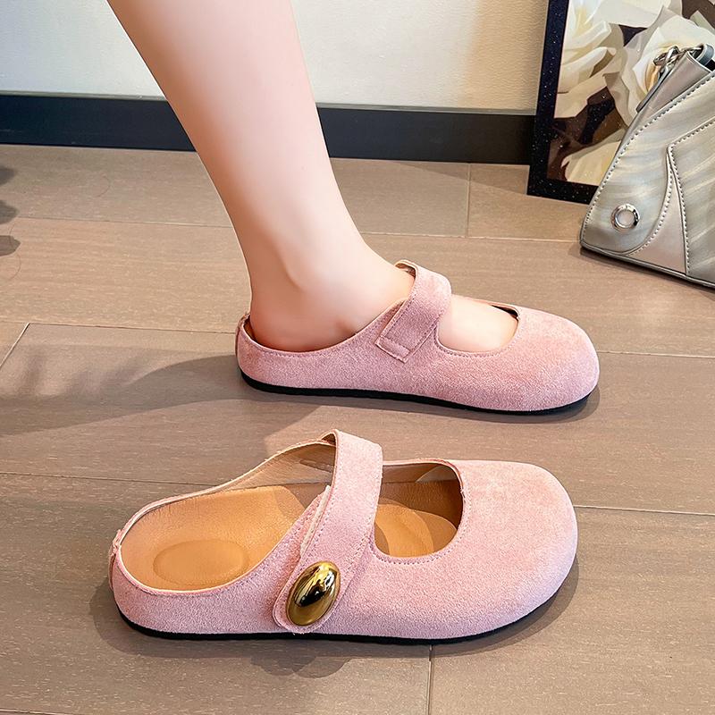 Spring/Summer New Style Mary Jane Sandals, French-style Soft-soled Slippers, Lightweight Anti-slip Head-encased Half-Flip Flops