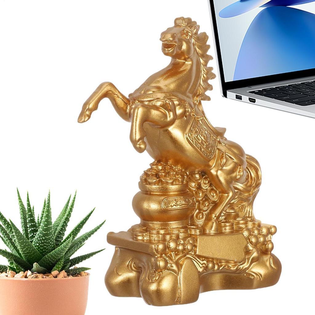 Horse Figures Golden Collectible 2026 Collection Chinese Horse Decor for Home for Luck Rich Wealth Blessing Holiday Christmas